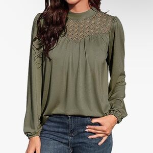 Olive Green Amazon Long Sleeve Top Size Medium NWT